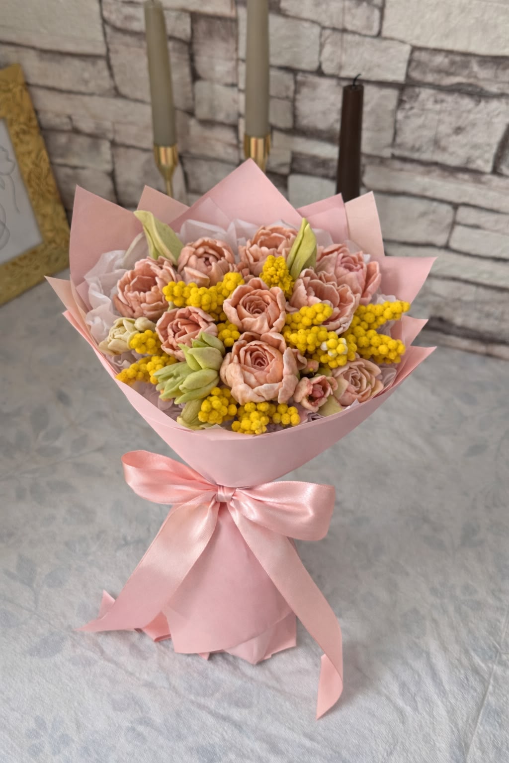 Mimosa Spring Bouquet buchet de primăvară cu mimoză din bezea